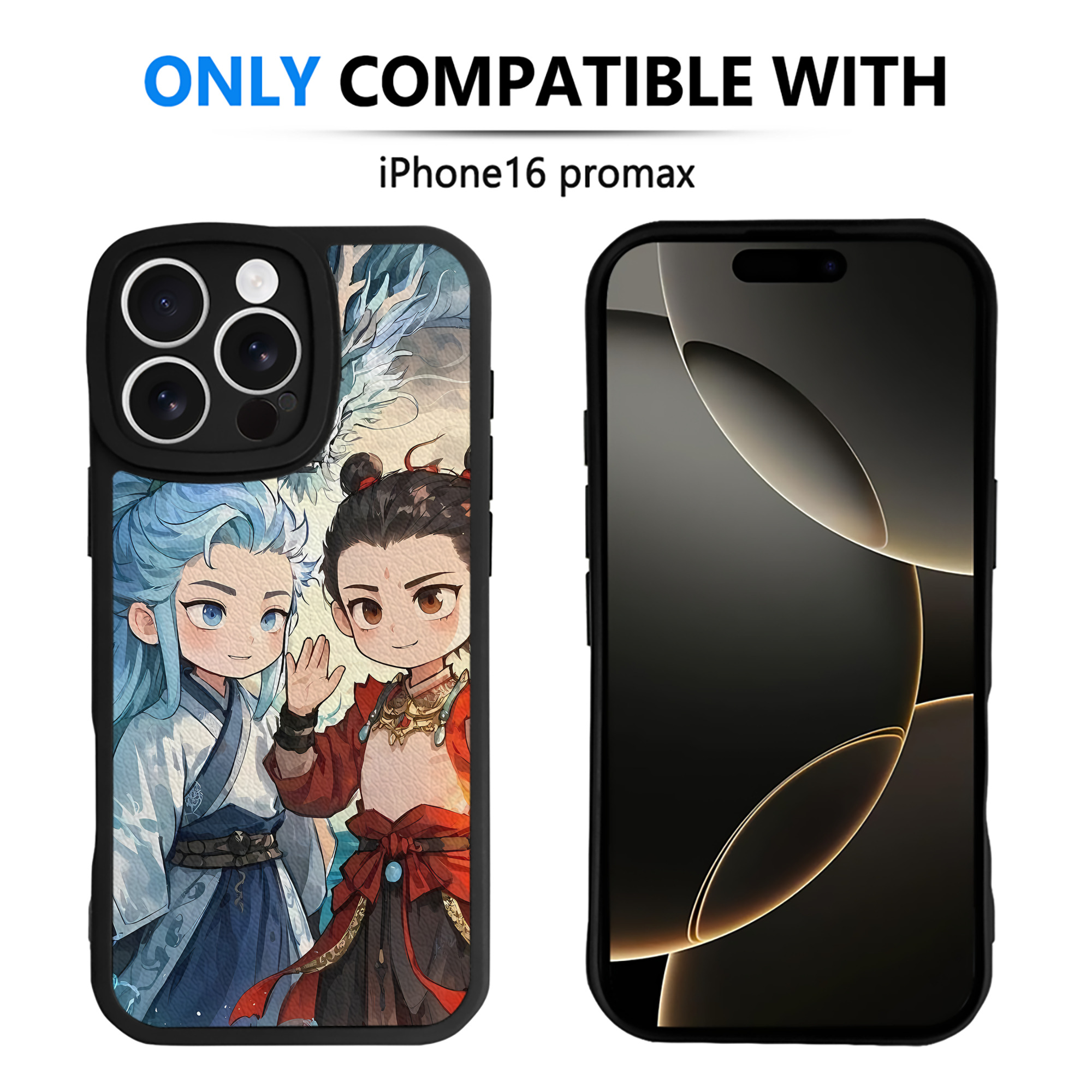 （画像用） Ne Zha 2 ナタ 魔童の大暴れ 【iPhone 16シリーズ対応】シリコンスマホケース（レザー調） 材質：シリコン